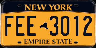 NY license plate FEE3012