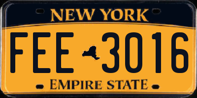NY license plate FEE3016