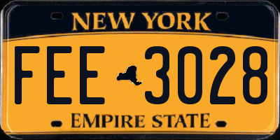 NY license plate FEE3028