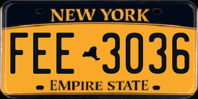 NY license plate FEE3036