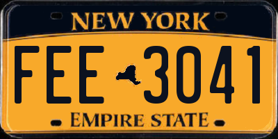 NY license plate FEE3041