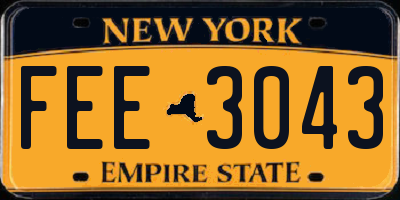 NY license plate FEE3043