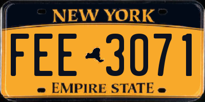 NY license plate FEE3071