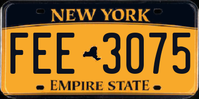 NY license plate FEE3075