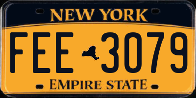 NY license plate FEE3079