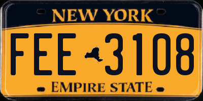 NY license plate FEE3108
