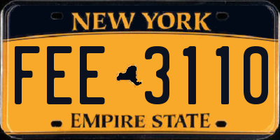NY license plate FEE3110