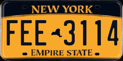 NY license plate FEE3114