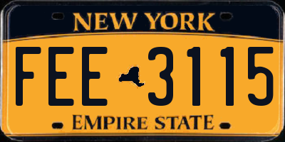 NY license plate FEE3115