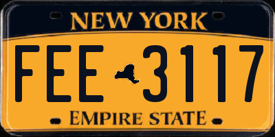 NY license plate FEE3117
