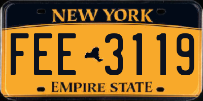 NY license plate FEE3119