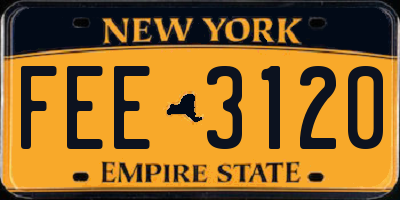 NY license plate FEE3120