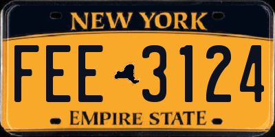 NY license plate FEE3124