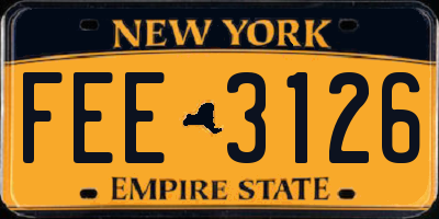 NY license plate FEE3126