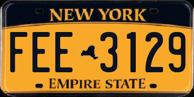 NY license plate FEE3129