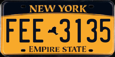 NY license plate FEE3135