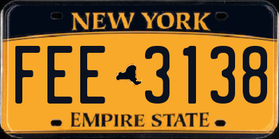 NY license plate FEE3138
