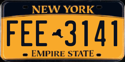 NY license plate FEE3141