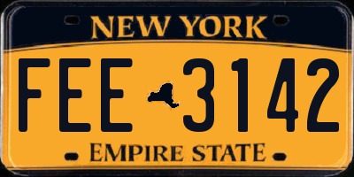 NY license plate FEE3142