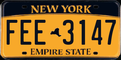 NY license plate FEE3147