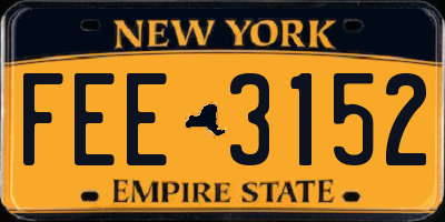 NY license plate FEE3152