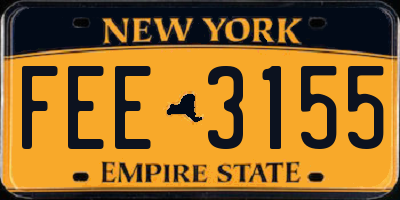 NY license plate FEE3155
