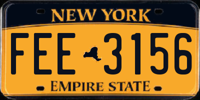 NY license plate FEE3156