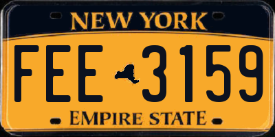 NY license plate FEE3159