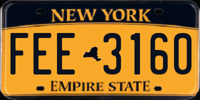 NY license plate FEE3160