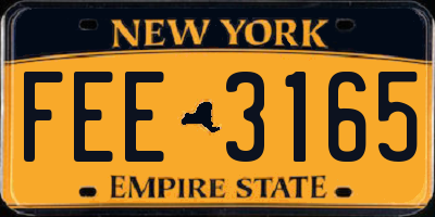 NY license plate FEE3165
