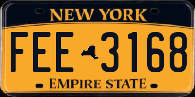 NY license plate FEE3168
