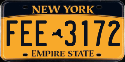 NY license plate FEE3172