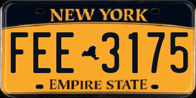 NY license plate FEE3175