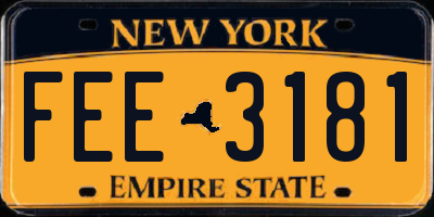 NY license plate FEE3181