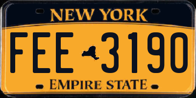 NY license plate FEE3190