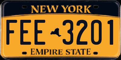 NY license plate FEE3201