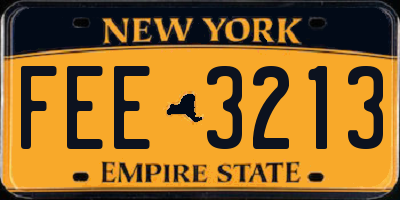 NY license plate FEE3213