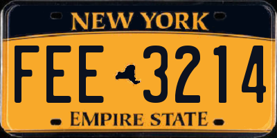NY license plate FEE3214