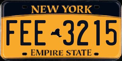NY license plate FEE3215