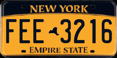 NY license plate FEE3216