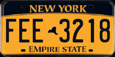 NY license plate FEE3218