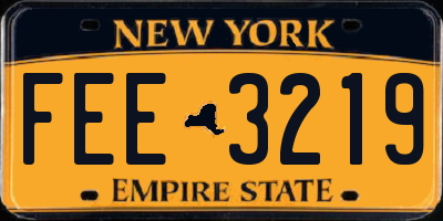 NY license plate FEE3219