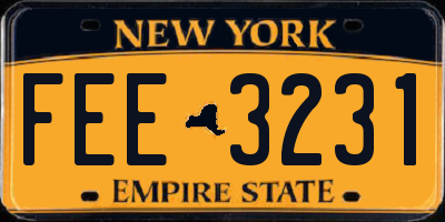 NY license plate FEE3231