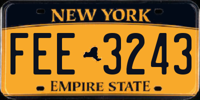NY license plate FEE3243
