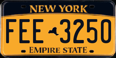 NY license plate FEE3250