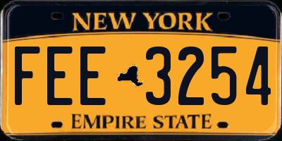 NY license plate FEE3254