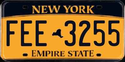 NY license plate FEE3255