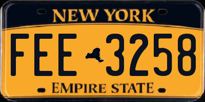 NY license plate FEE3258