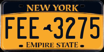 NY license plate FEE3275