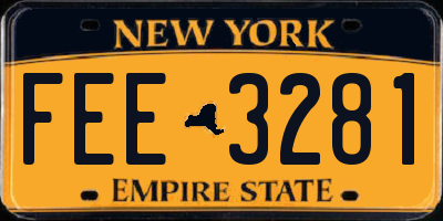 NY license plate FEE3281